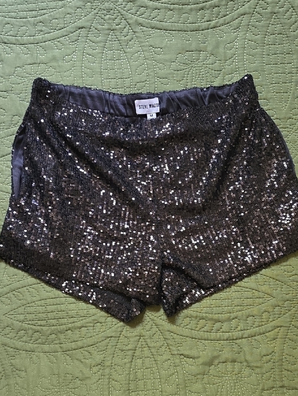Steve Madden Black Sequin Party Shorts